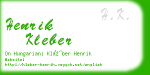 henrik kleber business card